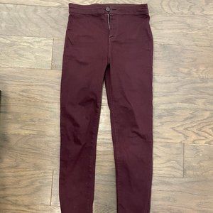 Burgundy Jegging-style TOPSHOP Joni Jeans